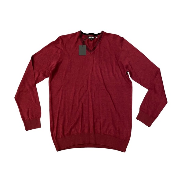 Jared Lang made in Turkey merino wool blend vneck sweater lightweight size M - Picture 2 of 6